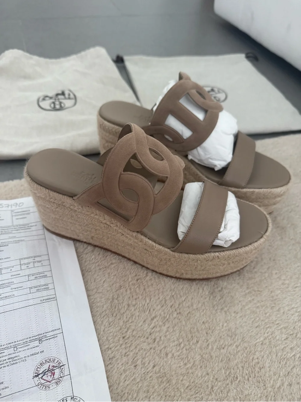 Never worn Hermes Ithea Espadrilla Wedge